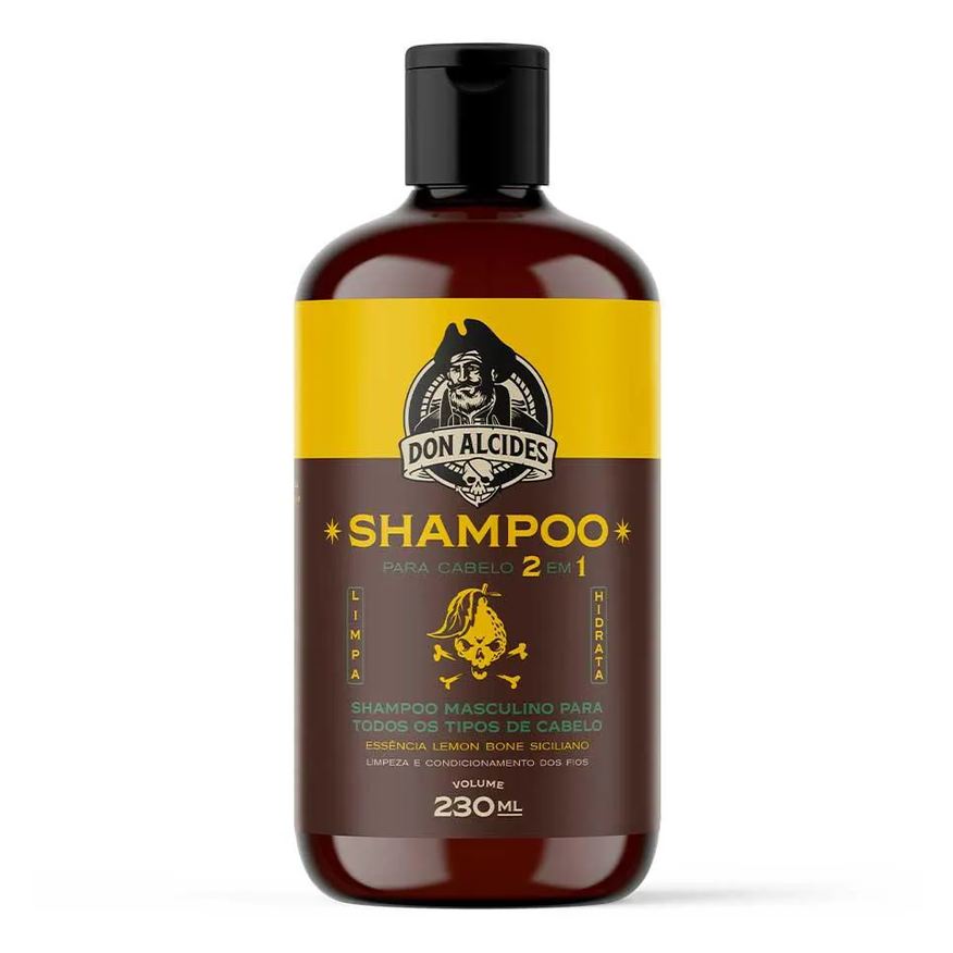 Don Alcides Shampoo Masculino para Cabelo 2 em 1 - Lemon Bone 230ml