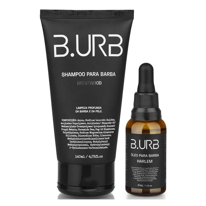 B.urb Kit Shampoo Brentwood + Óleo Harlem Amadeirado Barba Urbana