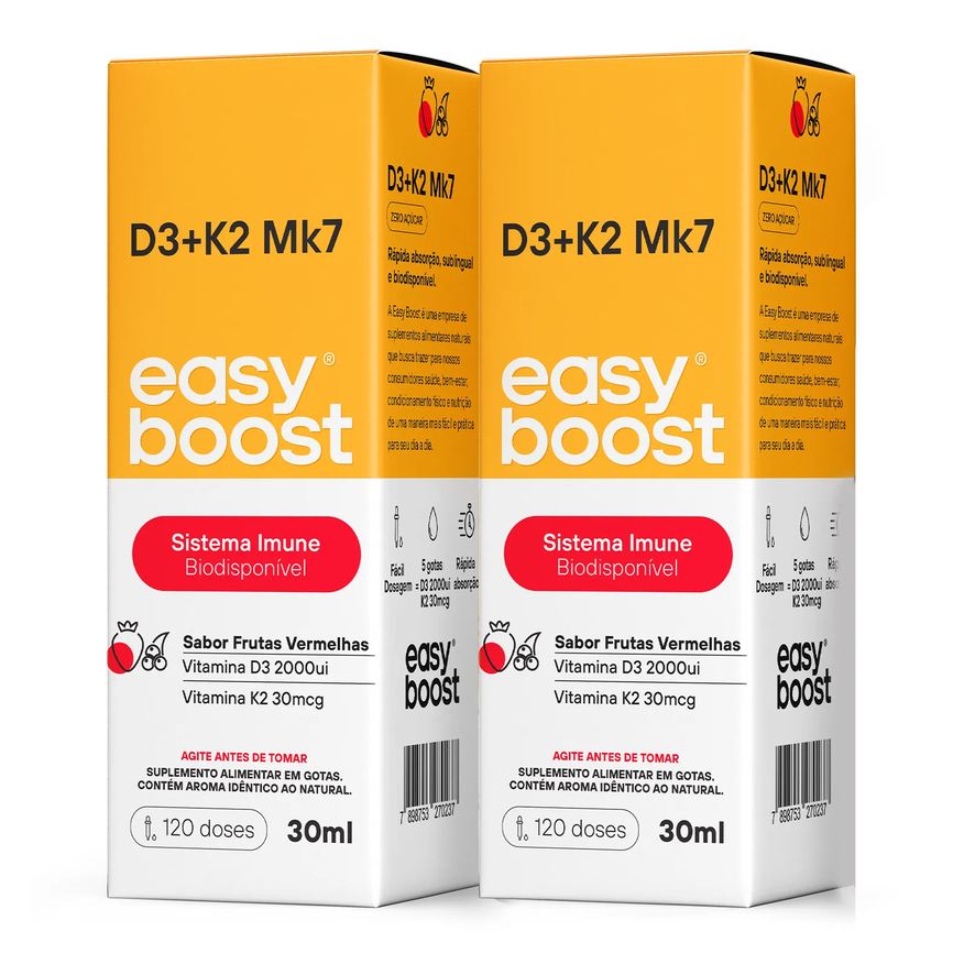 Easy Boost Vitamina D3 2000ui K2 Mk7 30mcg 60ml Kit 2x