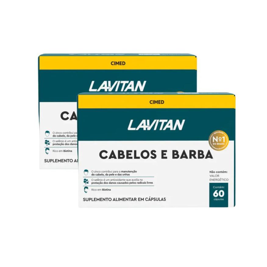Cimed Kit 2 Lavitan Homem Cabelos e Barba - 60 cápsulas