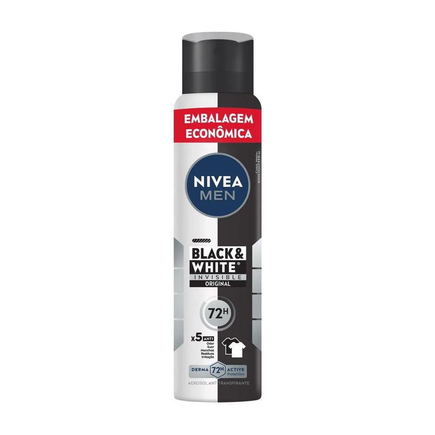 Nivea Desodorante Antitranspirante Aerosol Men Black & White Invisible 48h 200ml