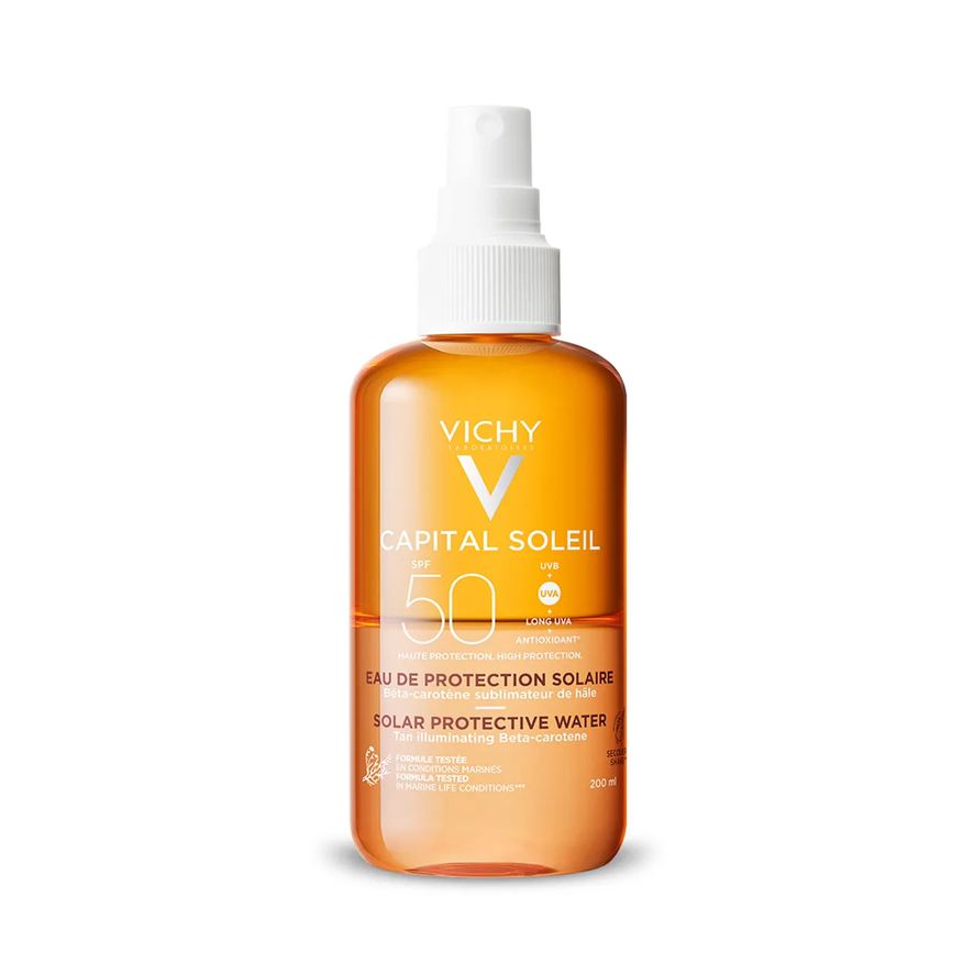 Capital Soleil Água Solar Protetora Iluminadora Corporal Vichy FPS50 - 200ml