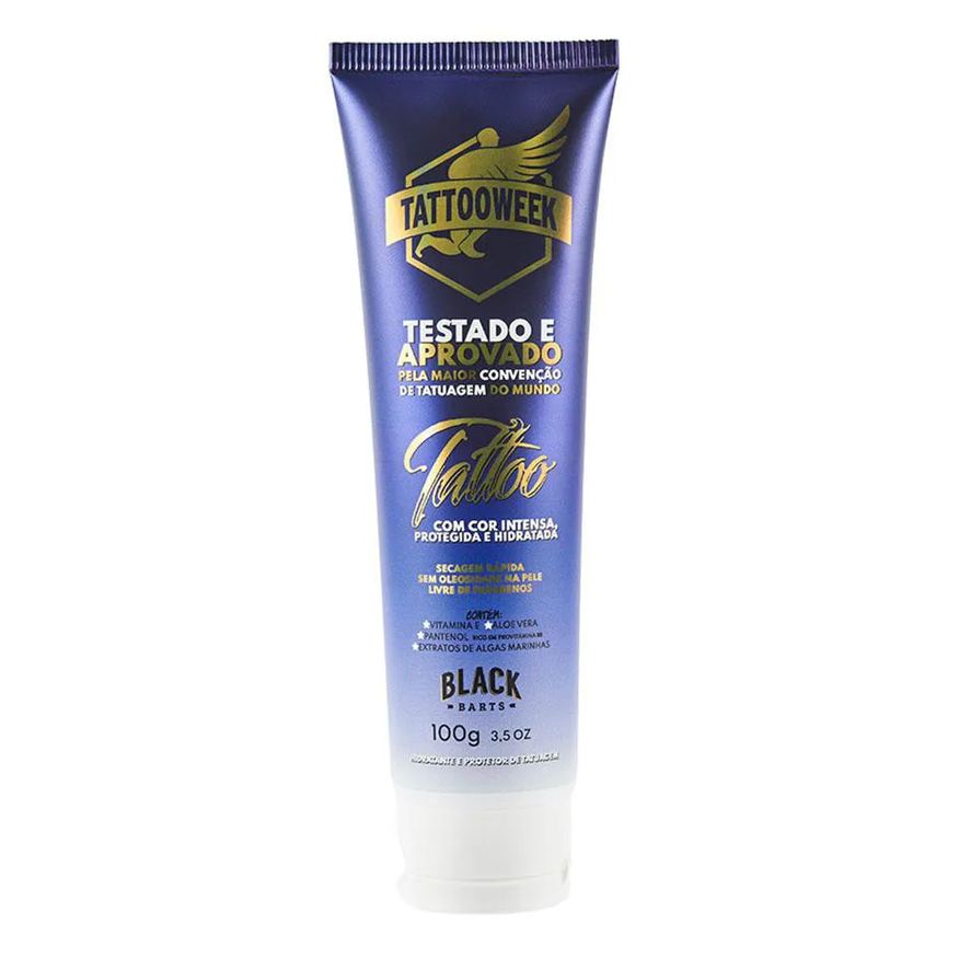 Black Barts Protetor e Hidratante de Tatuagem Cor Intensa Tattoo Week 100g