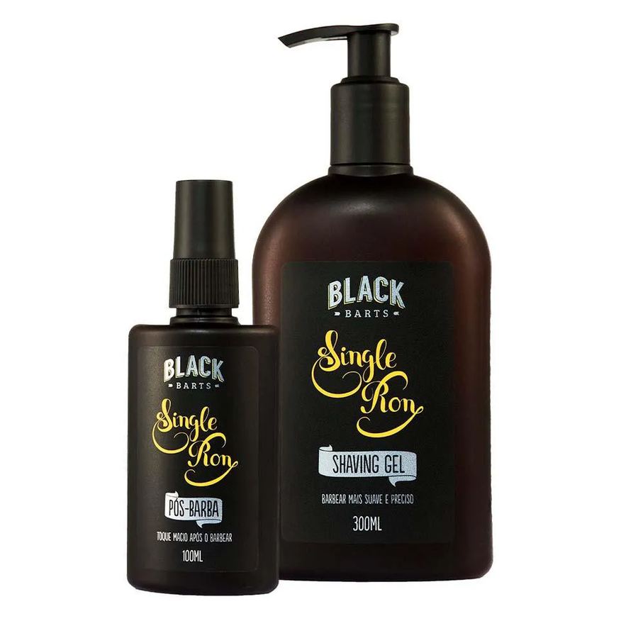 Black Barts Kit Barbear Shaving Gel + Pós Barba Spray Single Ron