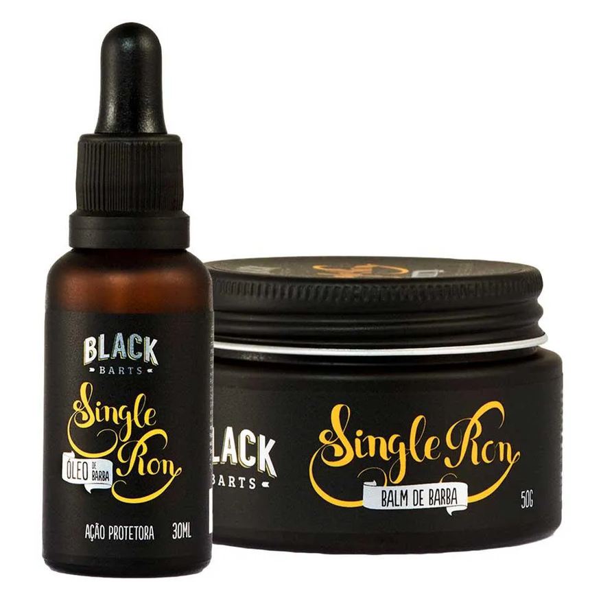 Black Barts Kit Barba Balm em Cera + Óleo Hidratante Single Ron