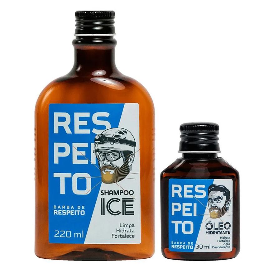 Barba de Respeito Kit Shampoo Ice + Óleo Hidratante