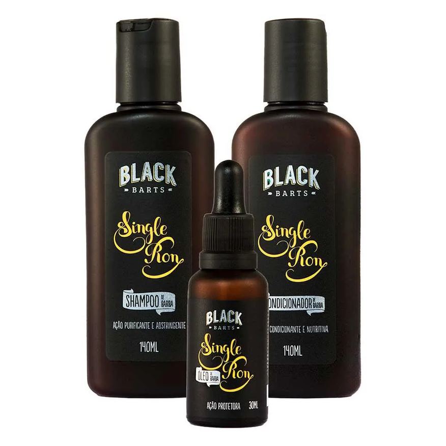 Black Barts Kit Barba Shampoo + Condicionador + Óleo Single Ron