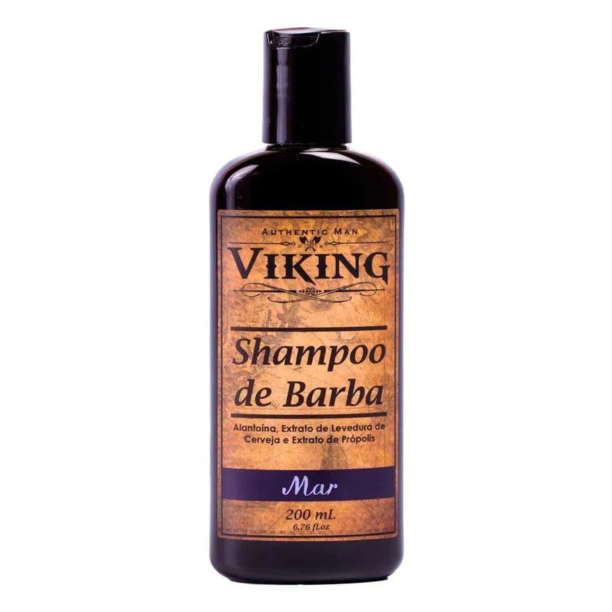 Viking Shampoo de Barba Mar Hidratante Limpeza Profunda 200ml