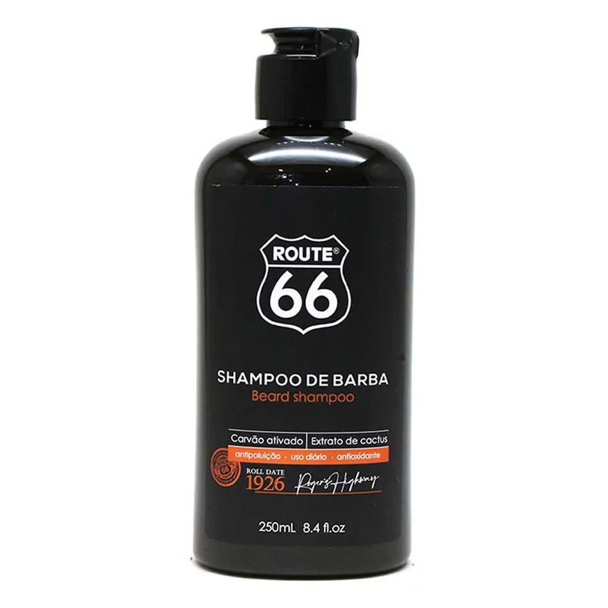 Viking Shampoo de Barba Route 66 Antipoluição com Carvão Ativado 250ml