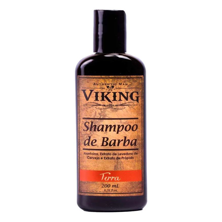 Viking Shampoo de Barba Terra Hidratante Limpeza Profunda 200ml
