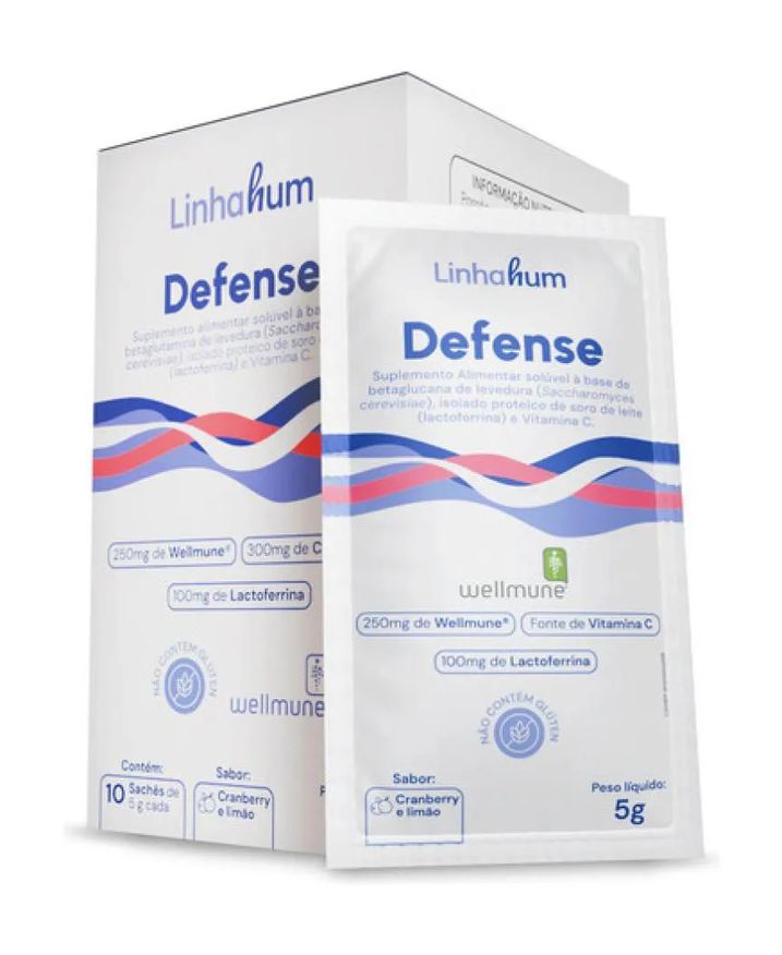 Linhahum Suplemento Defense Imunoestimulante para Imunidade 5g Branco Cranberry e Limão