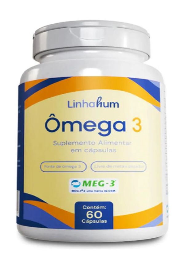 Linhahum Ômega 3 Suplemento 60 cápsulas 1000mg Selo Meg-3