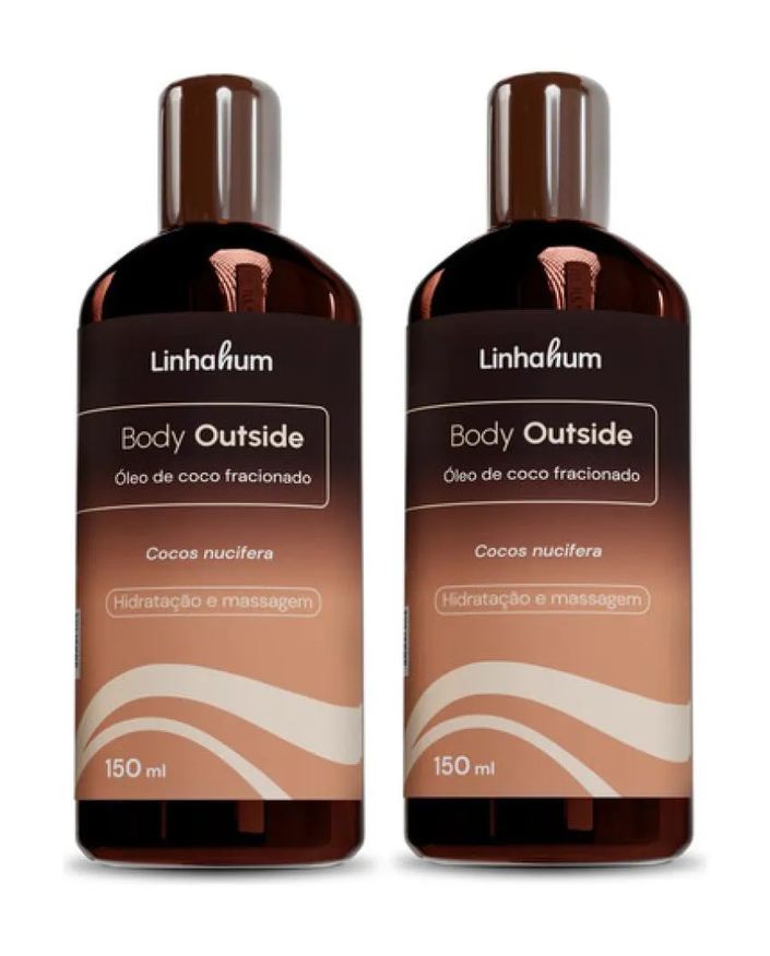 Linhahum 2U Óleo de Coco Massagem Hidratante Corporal Vegano 150ml Marrom