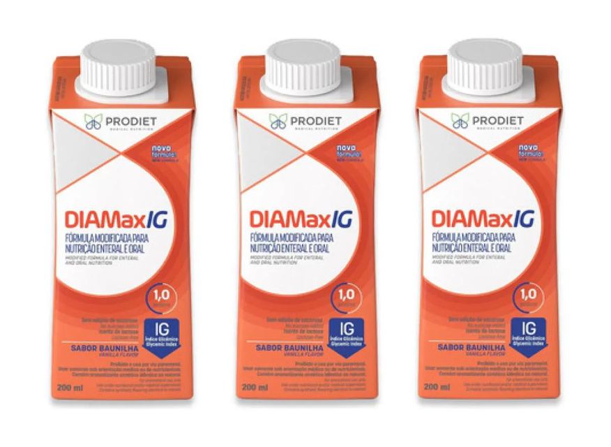 Prodiet Kit 3un Diamax Ig 200ml 1.0kcal/ml Dieta Baunilha Laranja