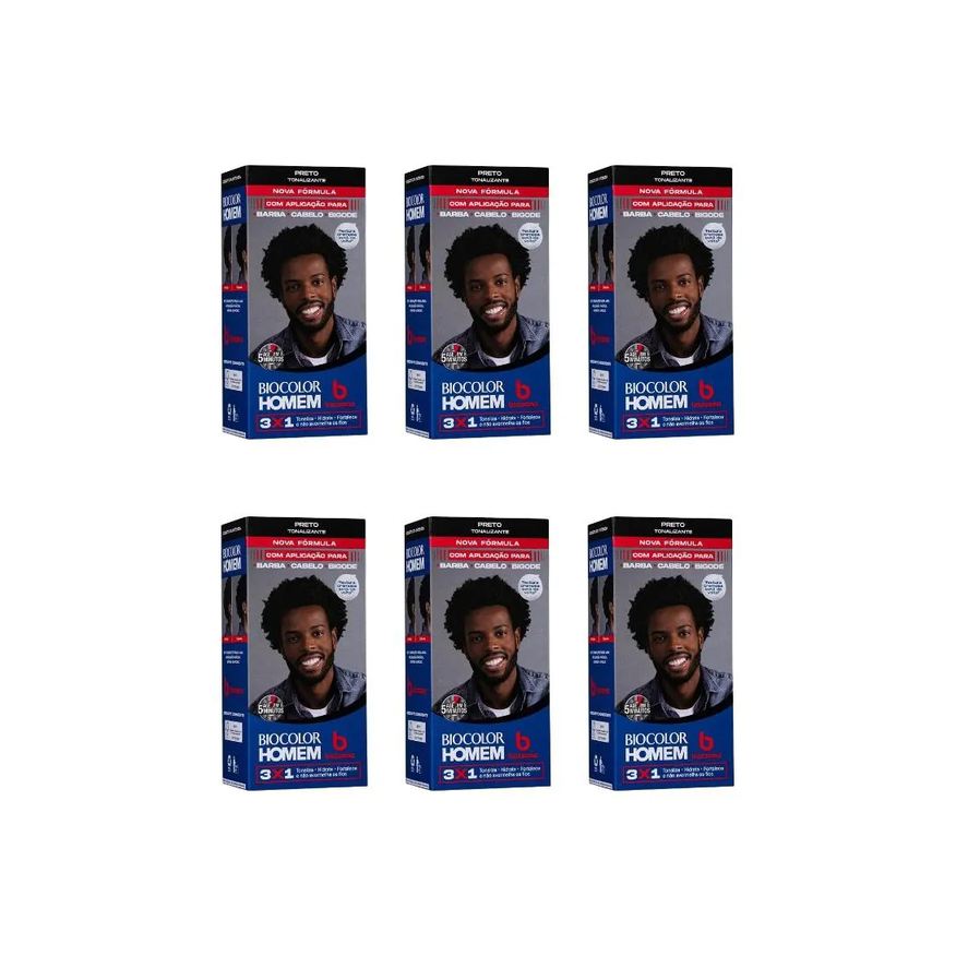 Bozzano Coloraçao Biocolor Homem Preto - Kit C / 6un