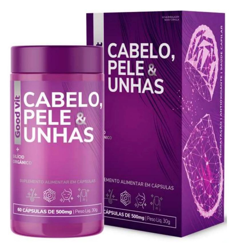Good Vit Cabelo Pele Unhas 60 Cápsulas com Silicio Orgânico