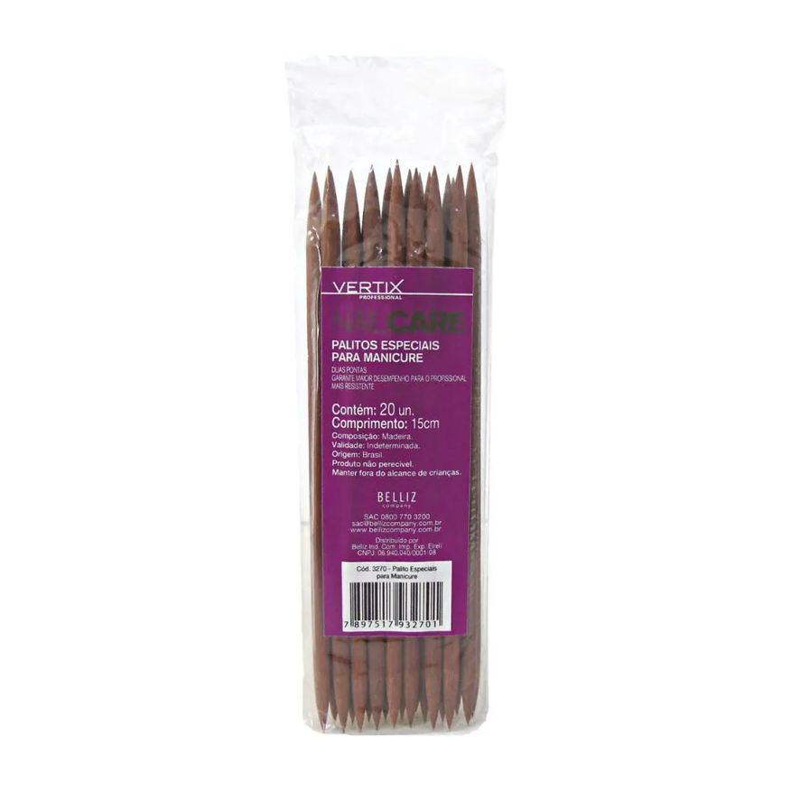 Big Universo Palitos Especiais para Manicure Vertix Nail Care C/20 Uni Cód.3270
