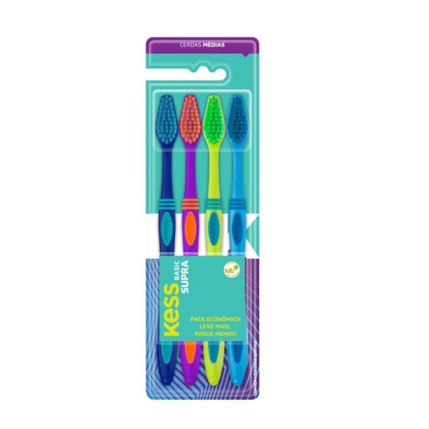 Big Universo Escova Dental Basic Supra Kess Belliz C/4 Unidades