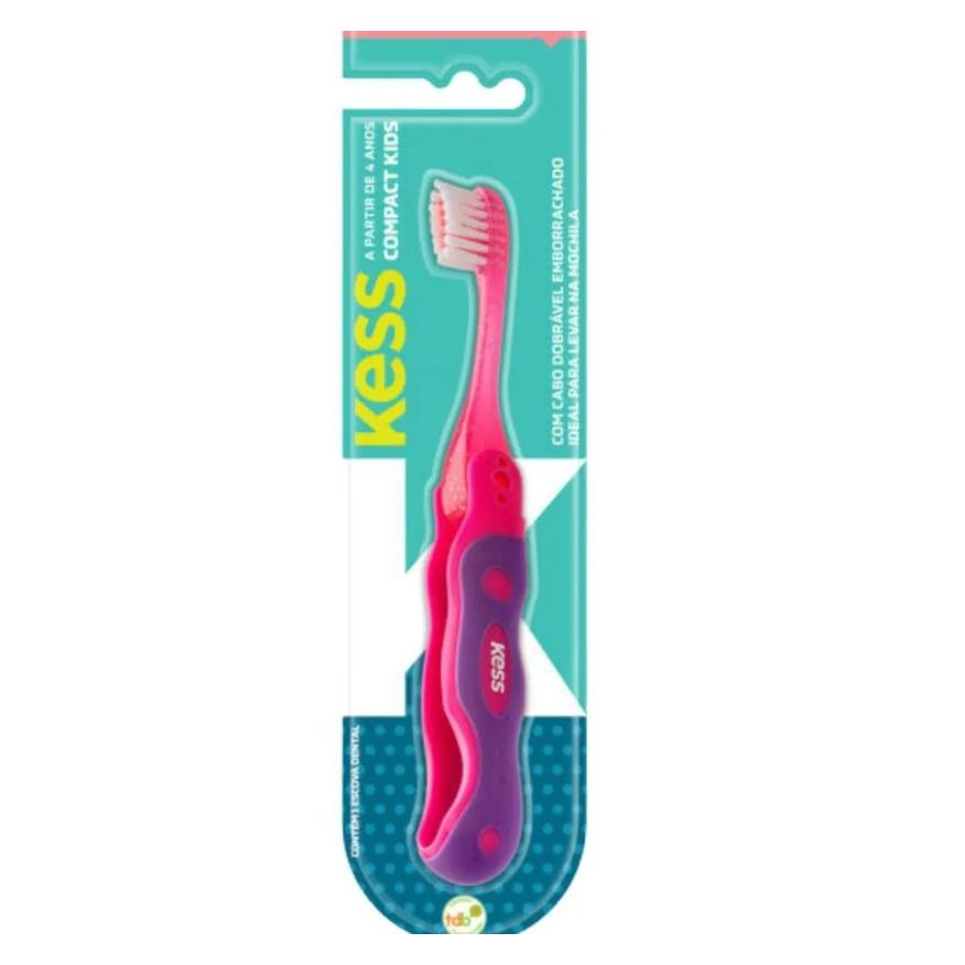 Big Universo Escova Dental Compact Kids Kess Belliz Rosa Cod.2039