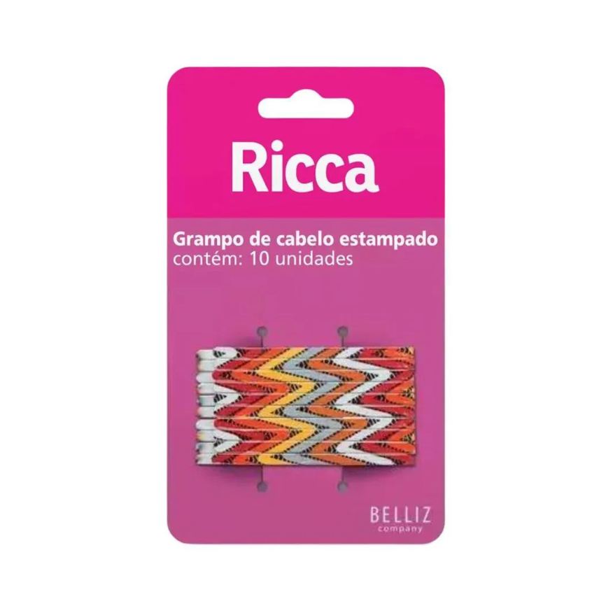 Big Universo Grampo de Cabelo Estampado Ricca Style Étnico C/10un Cód.1030