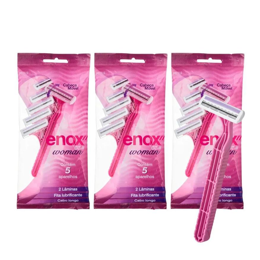 Big Universo Kit Aparelho de Depilar Descartável Enox Gt-2 Woman Cód.1757 C/3