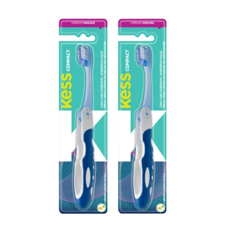 Big Universo Kit Escova Dental Compact Macia Kess Belliz Azul C/2