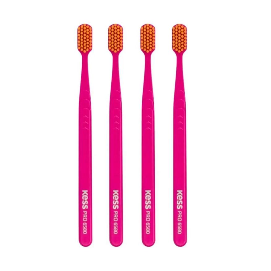 Big Universo Kit Escova Dental Extra Macia Kess Pro Pocket Belliz Rosa C/4
