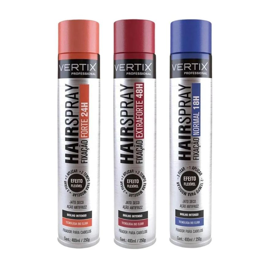 Big Universo Kit Fixador para Cabelos Vertix Hairspray C/3