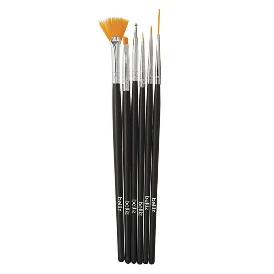 Big Universo Kit Pincéis para Decorar Unhas Belliz Cod.1281 C/6 Unidades