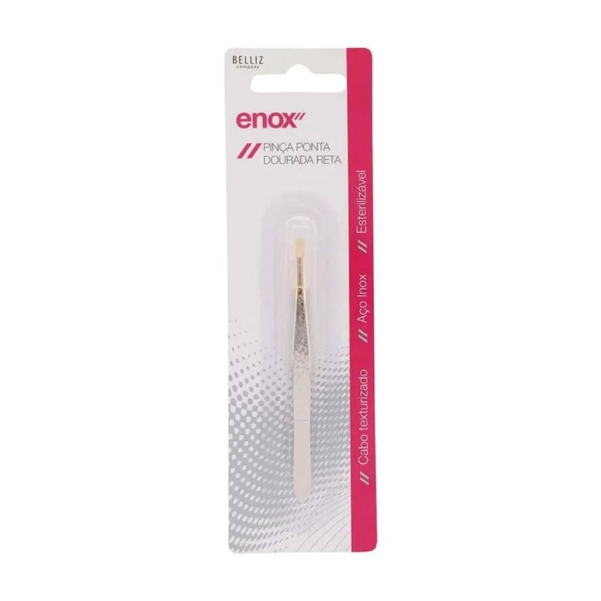 Pinças Kit Belliz Enox Ponta Dourada Reta Cod.700 C/3