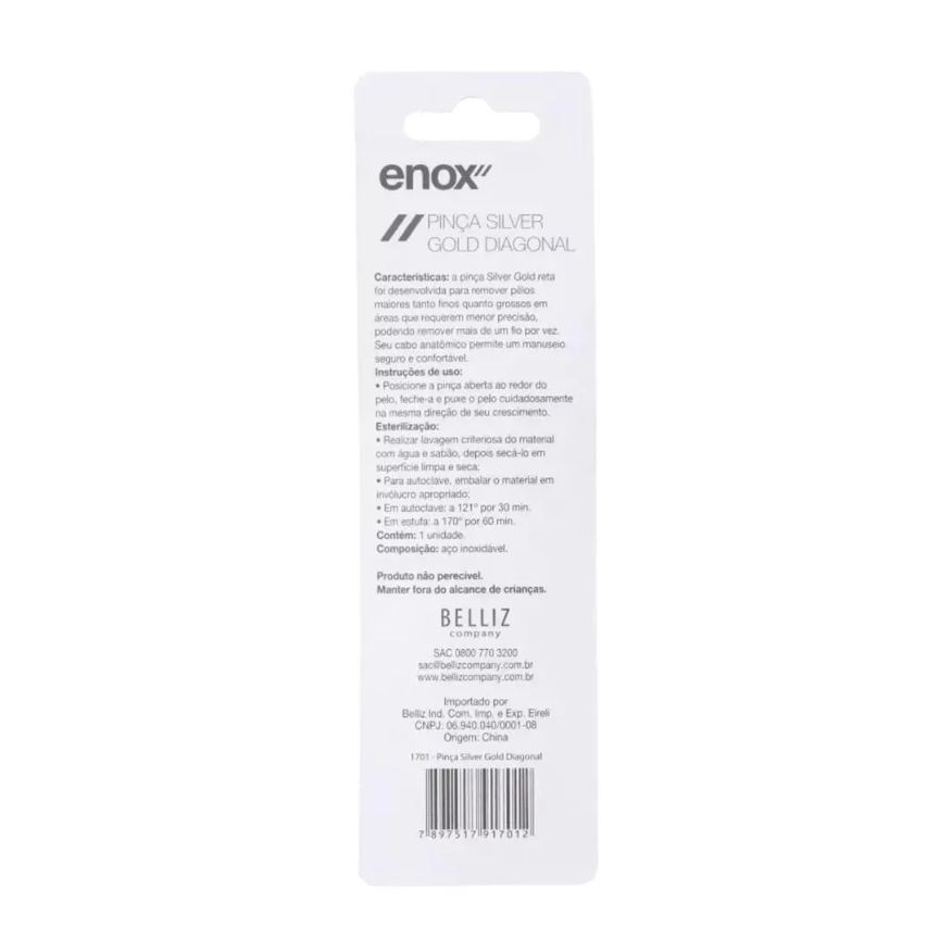 Pinças Kit Silver Gold Enox Belliz Diagonal Ref. 1701 C/3