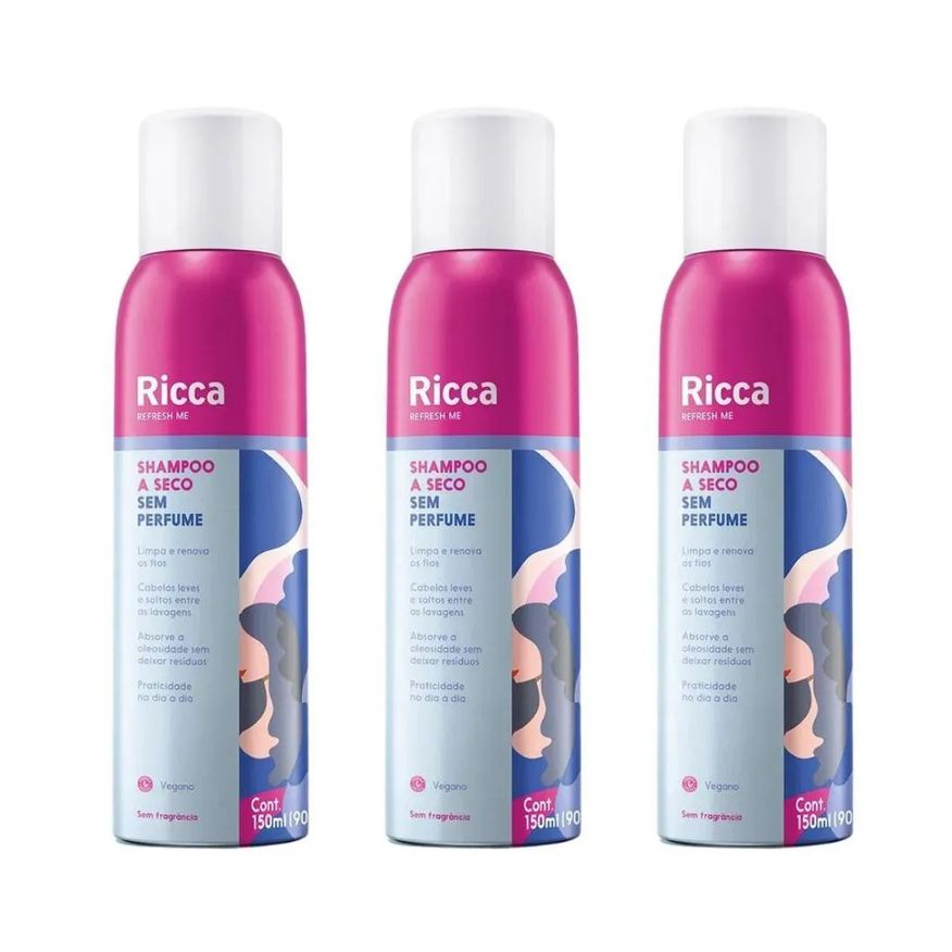 Big Universo Kit Shampoo A Seco Belliz sem Perfume Ricca Refresh Me C/3