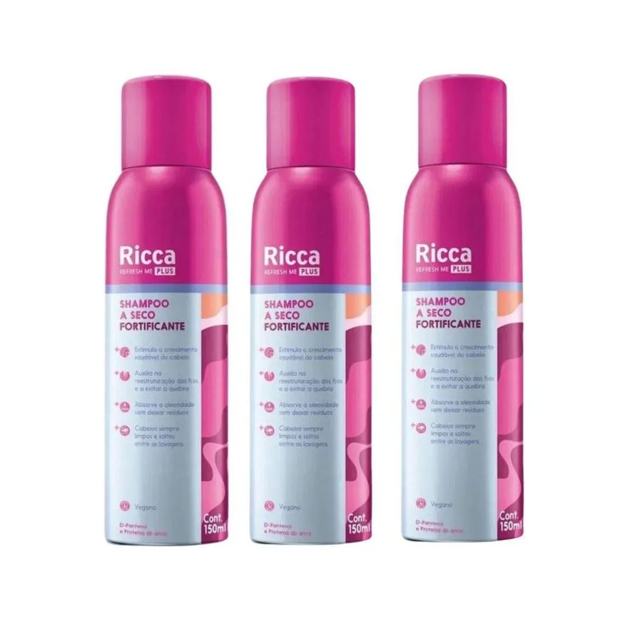 Big Universo Kit Shampoo A Seco Fortificante Belliz Ricca Refresh Me Plus 150ml C/3