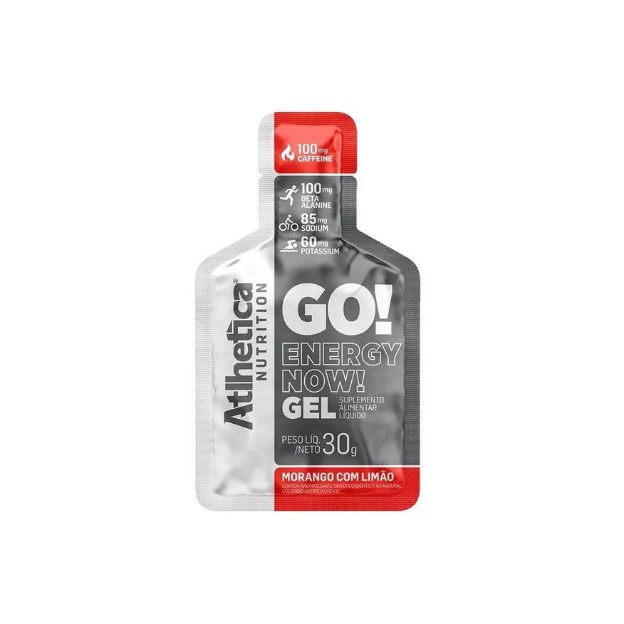 Atlhetica Nutrition Go Energy Now Gel (30g) - Sabor: Morango C/ Limão