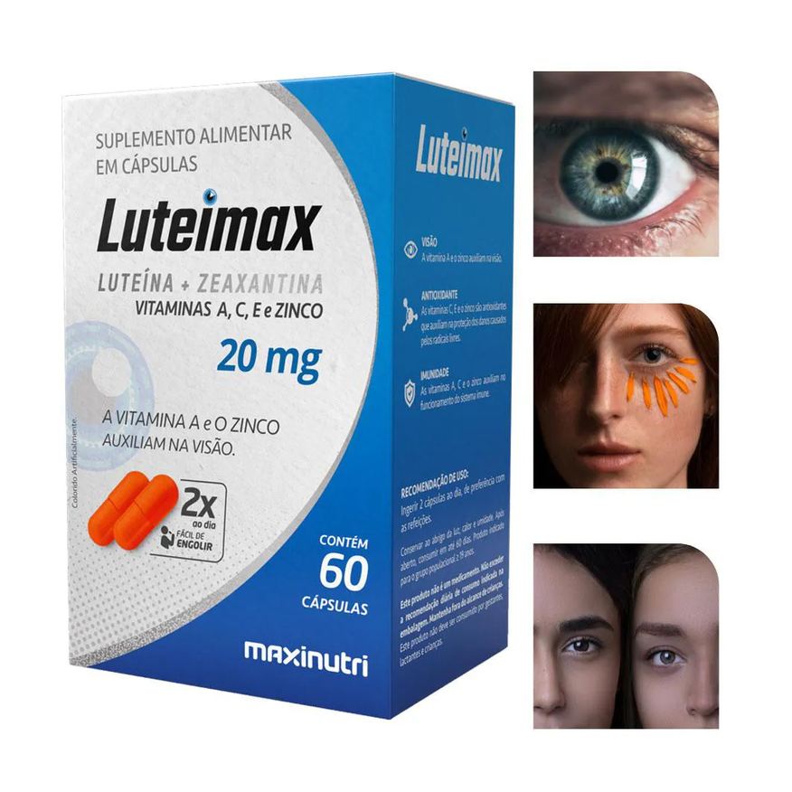 MAXINUTRI LUTEIMAX LUTEíNA E ZEAXANTINA 20mg 60 CáPSULAS