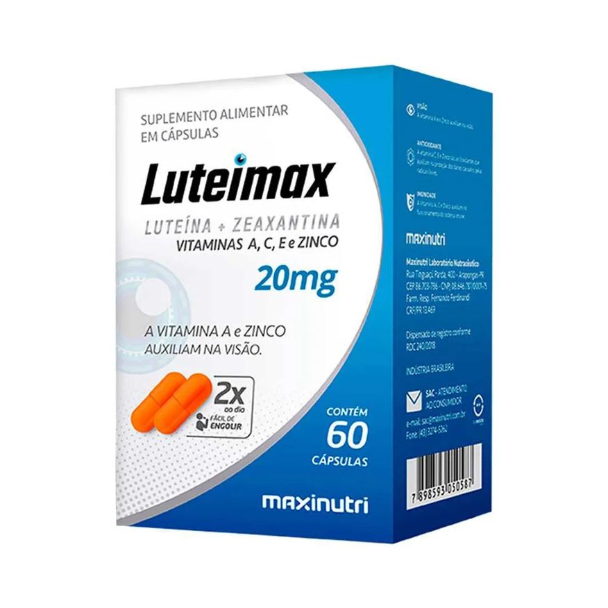 Maxinutri Luteimax Luteína Zeaxantina Saúde dos Olhos 60 cápsulas