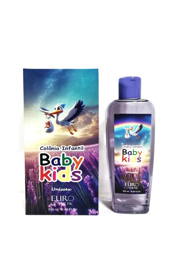 Euro Cosmetics Colônia Infantil Baby Kids Unissex Euro Cosmetic 250ml