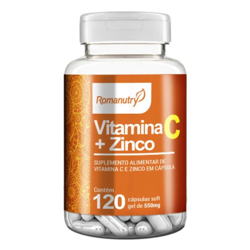 Romanutry Vitamina C + Zinco 500mg 120 cápsula
