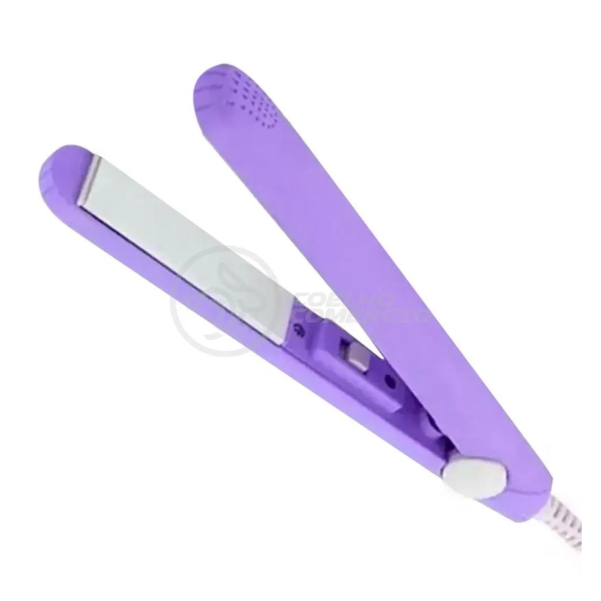 Smart Tech Mini Chapinha Prancha para Viagem Cabelo 17CM Bivolt 110|220V Profissional - Roxo