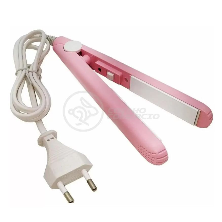 Smart Tech Mini Chapinha Prancha para Viagem Cabelo 17CM Bivolt 110|220V Profissional - Rosa