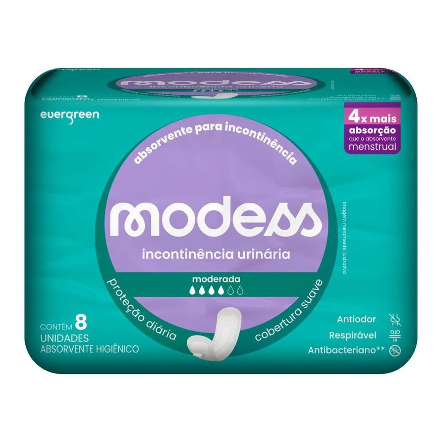 Modess Absorvente Incontinência Moderada 8un