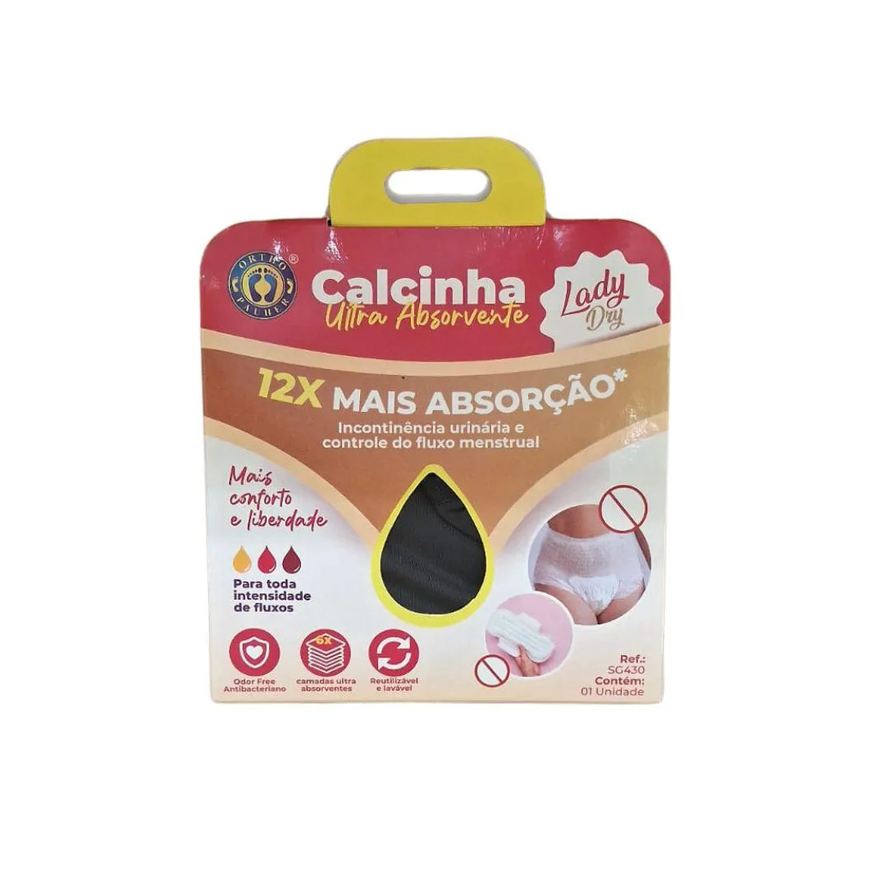 Ortho Pauher Calcinha Ultrabsorvente Antibacteriana Reutilizável Sg430 G