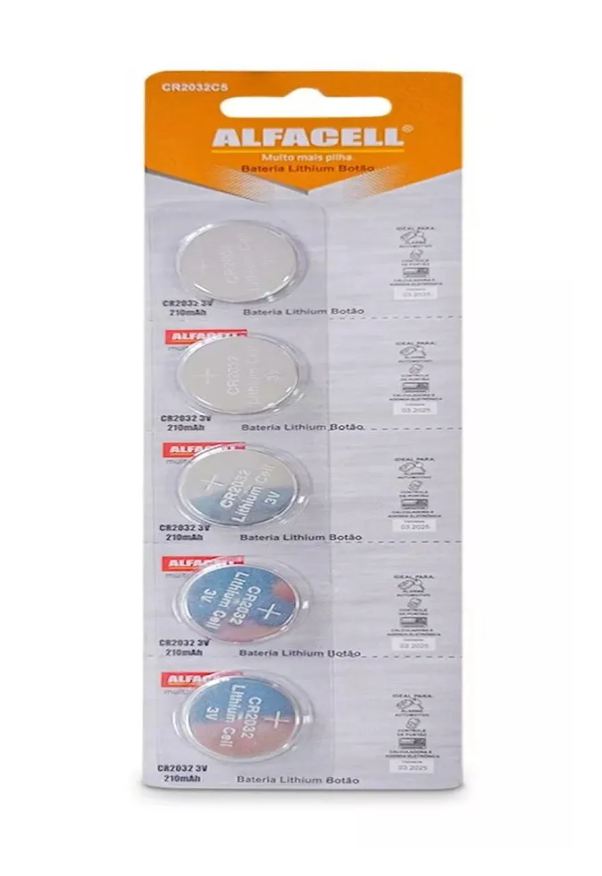 5- Kit Bateria Cr2032 para Chave Canivete Alarme de Carro