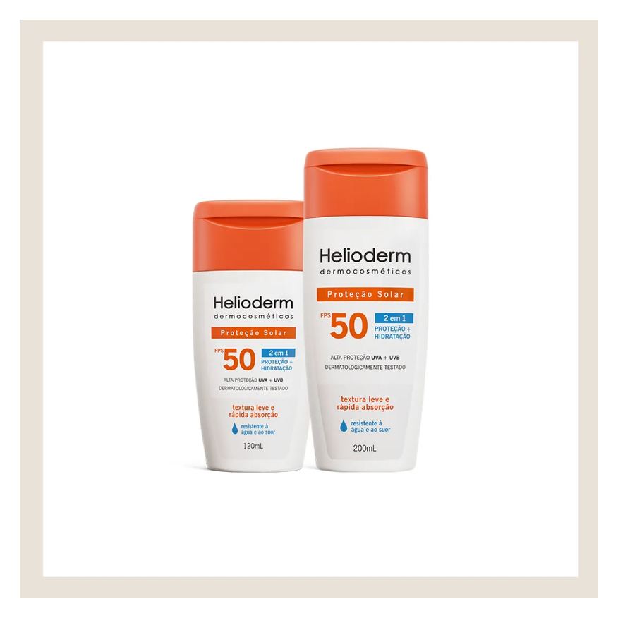 Helioderm Kit Suncare Protetor Solar Corporal FPS 50 com 200ml + 120ml