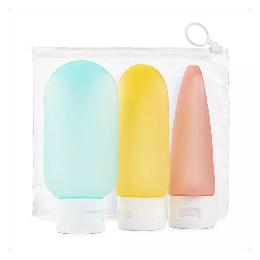 Smart Kit Viagem 3 Frascos Porta Creme Shampoo Condicionador 60ml