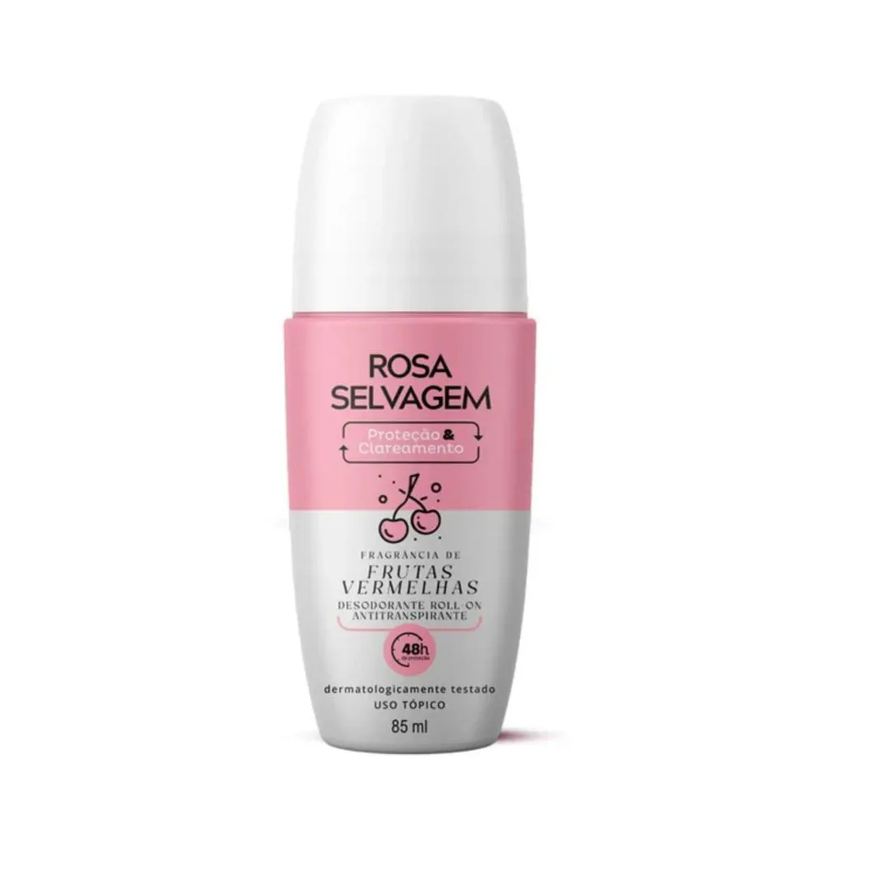 Rosa Selvagem Desodorante Roll-on Clareador Frutas Vermelhas 85ml