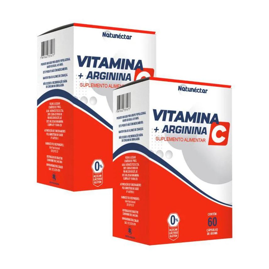 NATUNéCTAR KIT VITAMINA C + ARGININA FORTALECEDOR IMUNOLóGICO 650mg - 2 UNID (120 CáPSULAS)