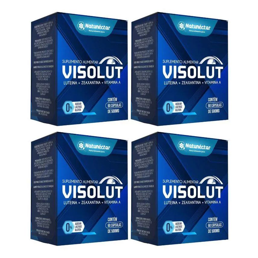 Natunéctar Kit Visolut 500mg (luteína + Zeaxantina + Vitamina A) – 4 Unid (240 Cápsulas)