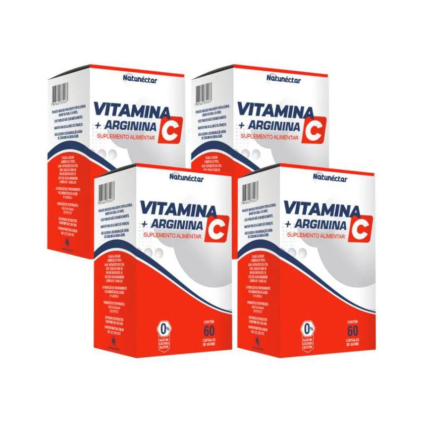 NATUNéCTAR KIT VITAMINA C + ARGININA FORTALECEDOR IMUNOLóGICO 650mg - 4 UNID (240 CáPSULAS)