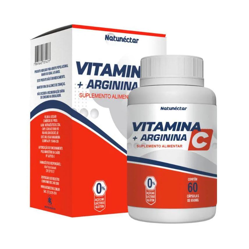 NATUNéCTAR VITAMINA C + ARGININA FORTALECEDOR IMUNOLóGICO 650mg - 60 CáPSULAS